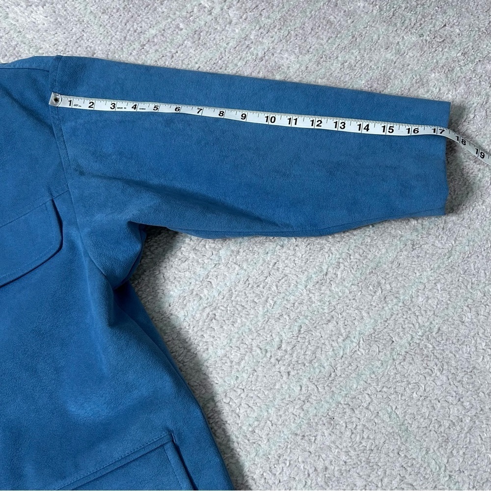 VNTG Samuel Robert Dust Blue Chore Coat Driving Coat Ultra Suede Size 12 - Picture 10 of 13